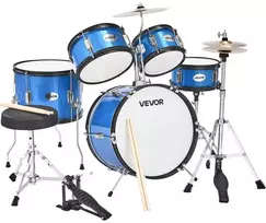 Vaikų būgnų rinkinys, 5 dalių, mėlynas, pradedantiesiems, mažyliams, muzikinis instrumentas