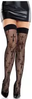 Leg Avenue Europe Leg Avenue Worship Me Lace Thigh Highs Juodas - Fishnet Gothic Style