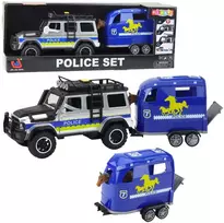 Lean Toys Policijos visureigis su priekaba ir arklio figūrėle, šviesos ir garsai