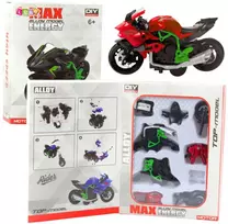 Lean Toys Motociklo modelis 1:14, žalia-raudona spalvos
