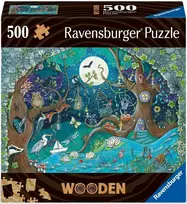 Ravensburger medinė dėlionė, 500 detalių, fantazijos miškas