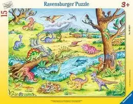 Ravensburger dėlionės rėmelis, 15 dalių, maži dinozaurai