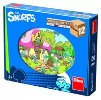 12 dalių dinozaurų dėlionė „Smurfai“