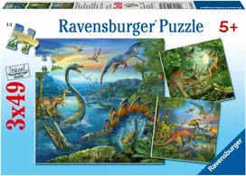 Ravensburger dėlionė 3x49 detalės dinozaurai
