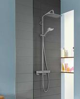 Hansgrohe Croma E Showerpipe 280 1-jet with Ecostat E thermostat, Chrome