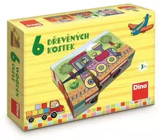 Dėlionė Dino kubo galvosūkis 6 vnt transporto priemonės