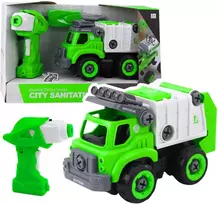 Lean Toys Žaislinis šiukšliavežis su nuotoliniu valdymu ir atsuktuvu 2-in-1
