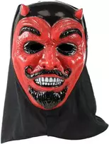 Rappa Rapos velnio kaukė su ragais suaugusiems