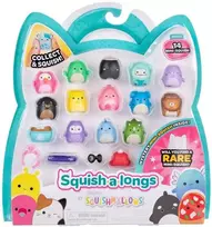 SQUISHMALLOWS SQUISH-A-LONGS kolekcinės figūrėlės, 14 vnt., 2,5 cm