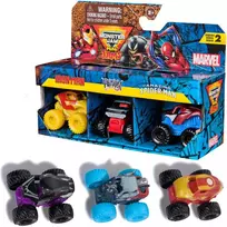 „Monster Jam“ žaislai 3 dalių rinkinys „Mini Jam“ Marvel Thor Juodoji pantera Geležinė Man