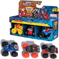 Monster Jam komplektas 3 auta Mini Jams Marvel Winter Soldier Kapitonas Amerika Karo mašina