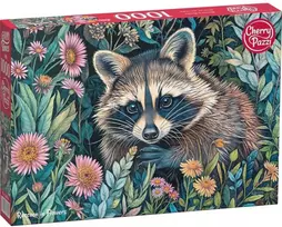 CherryPazzi dėlionė Raccon in Flowers 1000 det