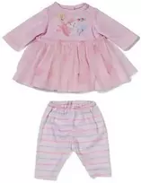 Zapf Baby Rožinė kūdikio gimimui suknelė su 36 cm rankovėmis