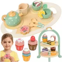 Children's tea set + Kruzzel 26418 cake stand