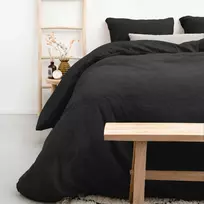 Patalynės komplektas Pliušinė patalynė Sleeptime Teddy antracito spalvos 200×220 cm, su 2 pagalvių užvalkalais
