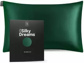 Šilkinis pagalvės užvalkalas NOXNOX® – 100% Mulberry šilkas, Žalias (19 momų)