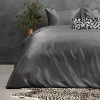 Patalynės komplektas Dirbtinio šilko patalynė Sleeptime Beauty Skin Care antracito spalvos 200×220 cm, su 2 pagalvių užvalkalais