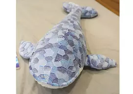 Pliušinis žaislas Banginis, pilkas, 90 cm