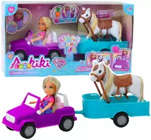 Mini lėlė Ankiki su automobiliu ir žirgu