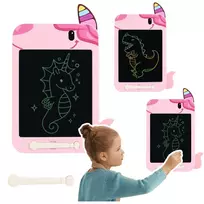 Rašymo/piešimo lenta LCD Vienaragis, rožinė