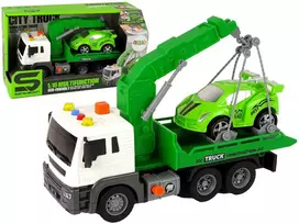 Pagalbos kelyje automobilis su šviesos ir garso efektais, 1:16, žalias