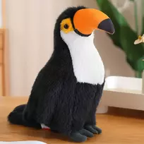 Pliušinis žaislas Tukanas, juodas/baltas, 20 cm