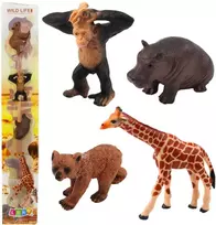 Mini figūrėlių rinkinys Laukiniai gyvūnai, 6-9 cm, 4 vnt.