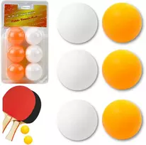 Stalo teniso kamuoliukų rinkinys Ping Pong, 6 vnt., balti/oranžiniai