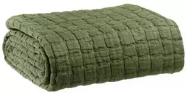 VIVARAISE SWAMI BEDCOV OLIVE 130X200