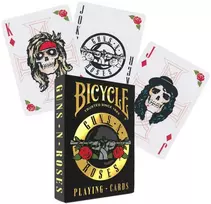 Guns N' Roses Bicycle žaidimo kortos – pokeriui ir kolekcionieriams