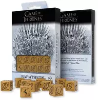 Sostų karai: Baratheon 10x D6 kauliukai – geltoni, licencijuoti, Q-Workshop