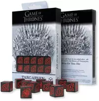 Q Workshop Sostų karai Targaryen D6 kauliukų rinkinys 10 vnt – Q‑Workshop
