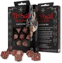 Tribal RPG kauliukų rinkinys – blizganti raudona & smėlio, Q-Workshop