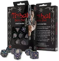 Tribal stalo RPG kauliukų rinkinys 7 vnt., žalsvai mėlyna/smėlio – Q-Workshop