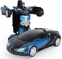 Transformuojamas nuotolinio valdymo automobilis - robotas 2 in 1 su LED šviesomis ir 360° drift funkcija (mėlynas)