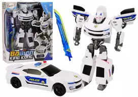Lean Toys Transformuojamas automobilis-robotas 2in1 baltas