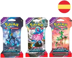 Spanish Pokemon Scarlet & Violetinė Temporary Forces collectible card game envelope