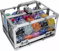 Pokerio Žetonų Rinkinys - Modiano 14g 400 vnt. su Plastiko Laikikliu