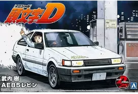 Aoshima Initial D Toyota AE85 Levin Takeuchi versija 1/24 modelio rinkinys