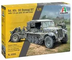 Italeri Sd.Kfz.10 Demag D7 su 7,5 cm leIG 18, įgula, 1/35 plastikinis modelis
