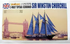 Aoshima Sir Winston Churchill 3 stiebų škuna, 1/350 plastikinis modelis 05714