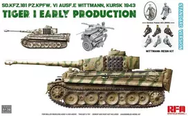 RFM Tiger I tanko modelis, Kurskas 1943, su Wittmann figūra, 1/35 Rye Field
