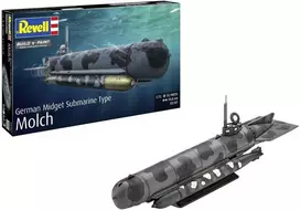 Revell vokiečių mini povandeninis laivas Type Molch 1/72 – surinkimo rinkinys