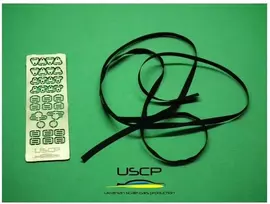 Ukrainian Scale Cars USCP PE rinkinys: lenktynių saugos diržai, juodi, 1/24, 2 sėdynėms (24A015)