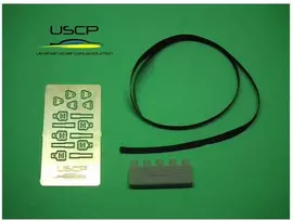 Ukrainian Scale Cars USCP 1/24 automobilių saugos diržų rinkinys, PE + audinys, juodi (5 vnt.)
