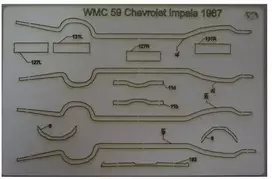 Wmc Models WMC Chevrolet Impala 1967 faneros rėmas, lazeriu pjautas, 1:25 mastelis