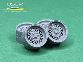Ukrainian Scale Cars USCP BBS Mahle 14'' ratlankių ir padangų rinkinys 1:24 (24P121T)