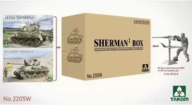 Takom Sherman M4A1(76W) HVSS + M1 Super Sherman 1/35 rinkinys, 1/16 įgula
