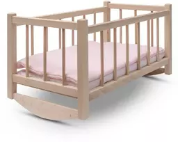 Medinė lėlių lovelė-lopšys su patalyne Baby Mix