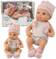Lean Toys Lėlė kūdikis 18 cm su rožiniais akcentais